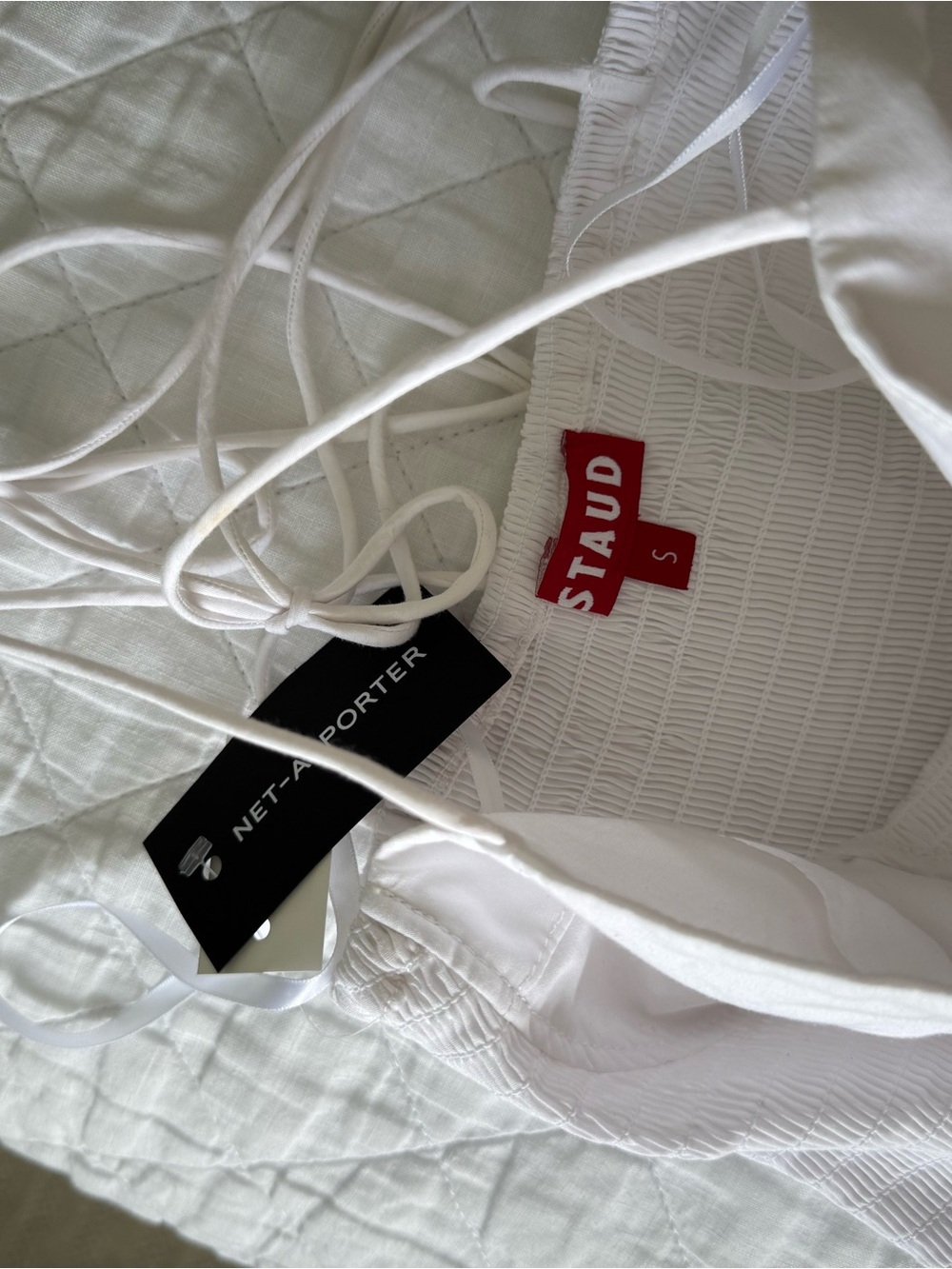 STAUD White Tie-Shoulder Mini Dress - Picture 2 of 2